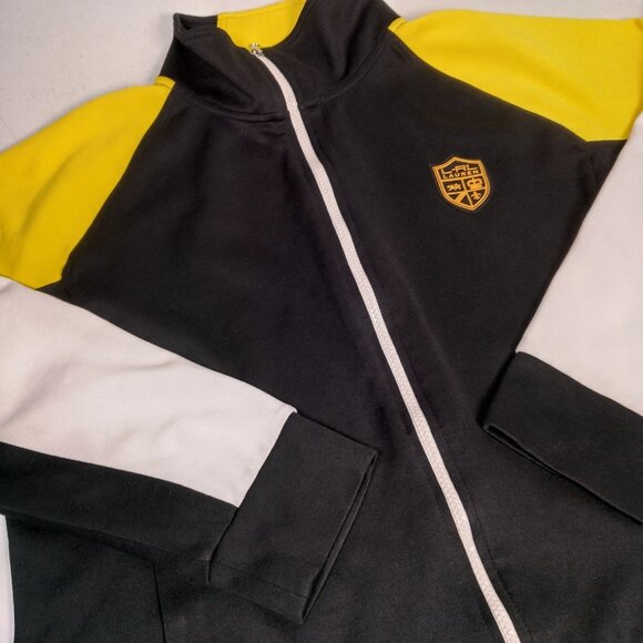 Lauren Ralph Lauren Active Jacket Women Large Athletic Full Zip Black Yellow - Picture 10 of 16